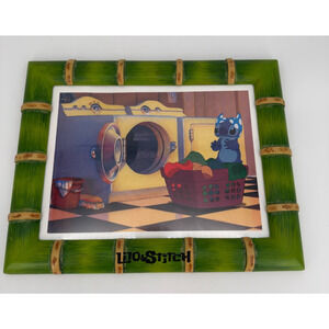 Disney LILO & STITCH Washing Machine Movie Print With Bamboo Style Picture Frame